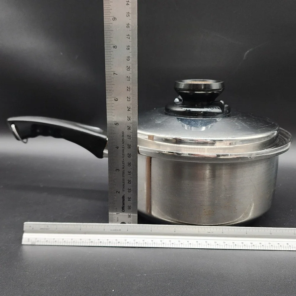 Kitchen Craft Silver Stainless Steel Waterless Skillet Saucepan Pot Set of 2